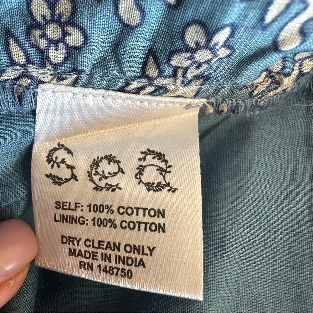 Sea New York Fernanda Tile Print Flutter Sleeve Dress Blue size M - Picture 11 of 12